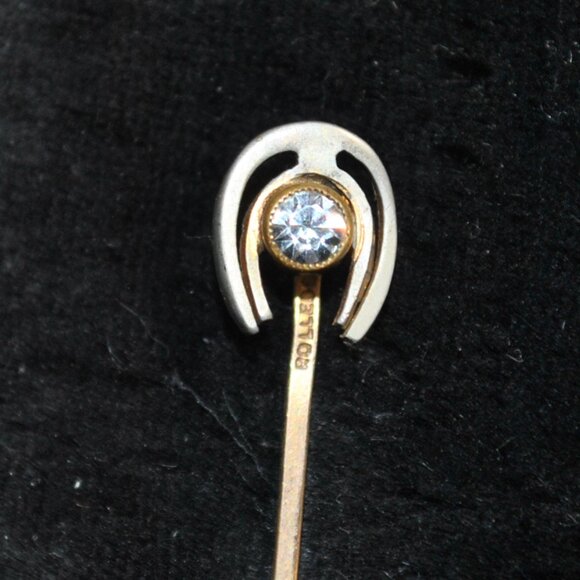 Antique Rolled Gold Horseshoe Stick / Tie Pin - Picture 1 of 11